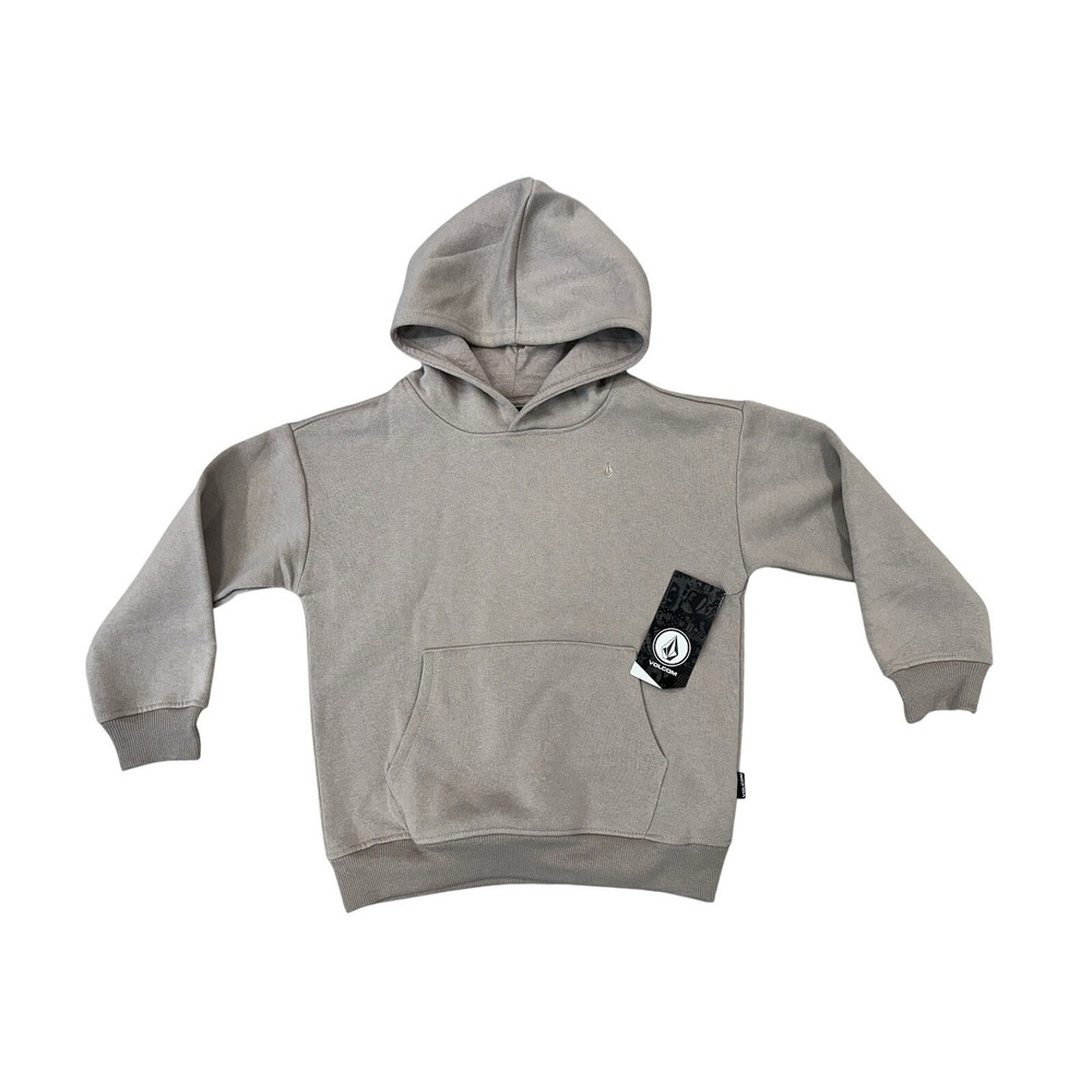 Volcom Youth stone beige Sweatshirt hoodie Size 7‎ Front Pocket NEW
